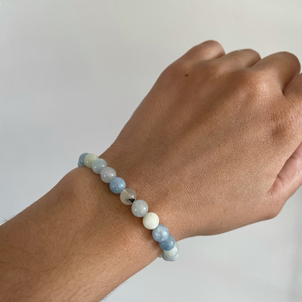 Multicolored Aquamarine Bracelet  6mm